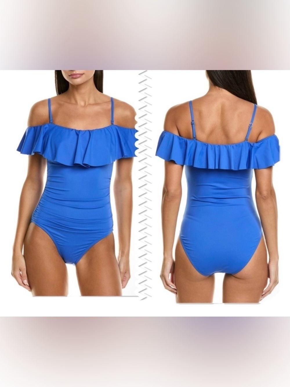 La Blanca Blue Ruffled One Piece Swimsuit Size 18W
